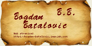 Bogdan Batalović vizit kartica